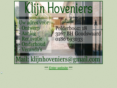 enter hovenier klijn websit