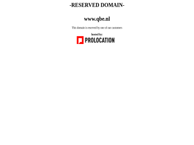by customer domain hosted one our prolocation reserved this www.qbe.nl