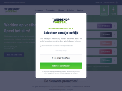 1 100 2 24 25 50 aanbieder advertenties all allen artikel best betred bevest bevestigt bezoeker bonus bonuss bookmaker deelnam dient eerst enkel hebt homepag ingevuld jack jacks.nl jar jonger jou kansspel kenn leeftijd legal leovegas mis moet nederland nieuw nieuwst nodig odd onlin ontdek ouder profiter promo promotie promoties relevant risico s scherp selecter slim spel speler succesvol toepass ton tonybet toto uitgeslot unibet v.a vandag vergelijk vergunninghouder verplicht vind voetbal voetbalwed voetbalweddenschapp voordat voorwaard waarheid websit wed weddenopvoetbal.nl wedtip welkom wettelijk wk zet