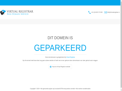 +31 0 00 74 88 900 domein domeinnam geparkeerd geregistreerd info@virtualregistrar.nl registrar virtual websit www.postjr.nl