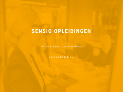 binnenkort info@sensio.nl landingpag nieuw onz opleid sensio vind websit