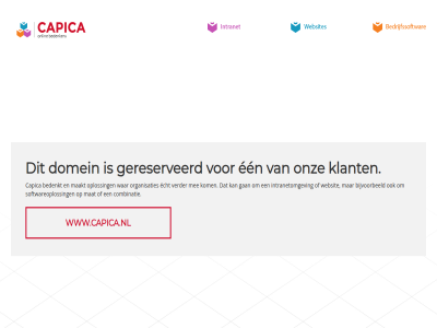 bedenker bedenkt bijvoorbeeld capica combinatie domein echt een gan gereserveerd intranetomgev klant kom maakt mat mee onlin onz oploss organisaties softwareoploss verder war websit www.capica.nl