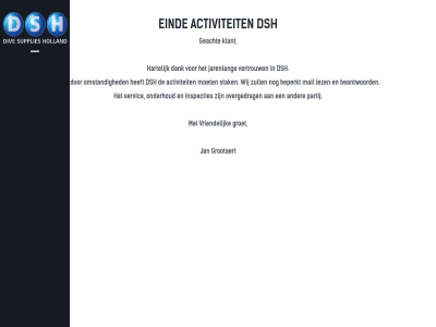 activiteit dak dank div dsh eind geacht groet grootaert hartelijk holland inspecties jan jarenlang klant onderhoud overgedrag partij servic supplies vertrouw vriendelijk