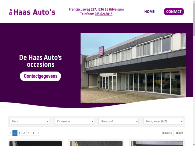 -51607444 -6243018 00 035 06 09 11 1216 16 17 2025 227 30 32042635 auto contact contactgegeven dinsdag e e-mail franciscusweg has hilversum hom kvk maandag mail mobiel openingstijd pagina s se telefon verkoop@dehaasautos.nl vrijdag woensdag zaterdag
