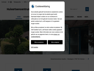 10 100 2 7827 accepter bezoek brandgan contrast cookieverklar emm facebok formulier hom hoofdmenu huisartsencentrum instell menu nieuw onz pagina praktijk privacy quattro sg snel submenu tekst tekstgrot vergoed vergrot verklein weiger zoek