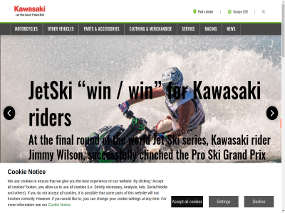 1 10r 10rr 1100 2023 2026 450 a a2 about accept accessories ads adventur all allow analysis and any at atv best bikes brut button by can car cat championship chang classic clicking clinched clothing company contact cookie cookies correctly cruiser dealer declin discover do ensur europ ev experienc featured final find follow for forc function giv grand heritag hev history hom however hypersport i.e if information initiatives international it jet jetski jimmy kawasaki kle500 kme legal lik link media merchandis mor motocross/enduro motorcycles mul necessary new ninja not notic on other our part policy possibl pres privacy prix pro product racing retro rideology rider round safety se see series servic setting sites ski social som sport strictly successfully supernaked supersport t t-cat that the this tim titl to tourer urban us use useful vehicles versys warranty we websit will wilson win world would you your z1100 zx zx-10r zx-10rr