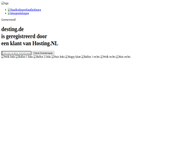 desting.de domeinnam geregistreerd gereserveerd handleid hosting.nl inlogg klant