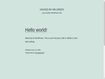 15 2025 a another as by categorized comment commenter content delet edit first hacked hello it jun just mr.green on or post powered proudly published recent search sit skip start then this to uncategorized welcom wordpres world writing your