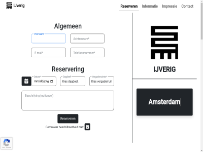 achternam achterruimt algemen amst avond beschil beschrijv contact controler dagdel datum e ijver impressie informatie kies mail middag ochtend optionel reserver telefoonnummer vergaderruimt voornam voorruimt