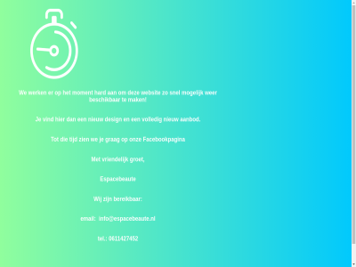 0611427452 aanbod beaut bereik beschik construction design email espac espacebeaut facebookpagina grag groet hard info@espacebeaute.nl mak mogelijk moment nieuw onz snel tel tijd under vind volled vriendelijk we websit wer werk wij zien