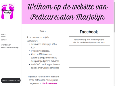 -10258136 06 2006 2010 24490883 3248 60 aangenam ak begonn behaald behandel bent berichtjes both contact contactgegeven diabetes diploma e.d eig erg even fabiusstrat facebok frez gewerkt hel helas help hom houdt hygien info@pedicuresalonmarjolijn.nl ingeschrev ingroei jullie kamer kijk klant koophandel kunt kvk kwal kwaliteit leuk likdoorn maakt makkelijk marjolijn melissant merk nagel nam namelijk nattechniek nem nr onthoud onz opleid pagina patient pedicuresalon praktijk reumatisch salon sind stat teennagel terecht tijden verschill voelt voet volg voorstell vriend vriendelijk war websit welkom wit witte-both won wrat wrijving ziet zoal