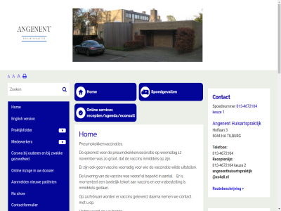 -4672104 00 013 1 12 13 13.00 14 16 17 2 2026 24 3 5044 8 9 a aangepakt aanmeld aantal aanvull actuel adreswijz afsprak all angenent angenenthuisartspraktijk artistiek assistent begeleid begin begrip behandelwens beher beluister beperkt binn bloed bloedafnam cindy collega contact contactformulier cookiewetgev corona daarna dank dankbar dinsdag dokter donderdag doorgev dossier duidelijk eind emailadres english enig enthousiasm etz etz-locaties februari gan gat gedan gegeven gehad geleverd gemeent gen geopend gerb geslot gesprek gev gevond gewon gezell gezond goed grag grenz grot ha hartelijk helas hoeft hoflan hom hopelijk huisartspraktijk inmiddel instructies inwerkperiod inzag inzet jar juni keuz klachtenregel komt krijg kunt landelijk lever link locaties lokal maakt maand maandag maart mak medewerker mei miss mobiel mobiel-nummer mogelijk moment momentel monique mutsar nabestell nem nieuw no normal november nummer ondersteun onlin onz openingstijd opkomst optimaliser opvolg opvolger ouder overnem patient pensioen person persoonsgegeven plezier pneumokokkenvaccinatie pneumokokkenvaccinaties podiumplat prachtig praktijk praktijkfolder praktijkondersteuner praktijkteam prik prikpost privacy privacyverklar recepten/agenda/econsult receptenlijn regio s samenwerk services show somatiek spoedgevall spoedig spoednummer spreekur statement succes tekort telefon telefoonnummer terecht thuisarts.nl tilburg uitdag uitstell vaccin vaccinatie vanaf vel verander verband verplicht version vertrek vertrouw verzoek volgen vooraf voorbat voordat voorjaarsvakantie voorrad voortvar vrijdag waarneemgroep waarnem we weekj wek wel wens wer wet wij wild woensdag xs4all.nl zantvliet ziektekostenverzekerar zoal zull zwak