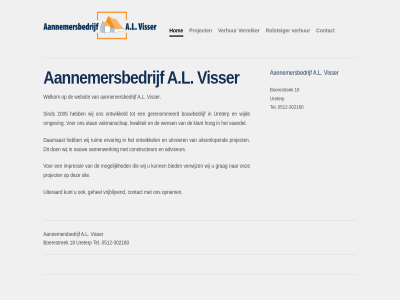 -302160 0512 18 2005 a.l aannemersbedrijf adviseur bied boerestrek bouwbedrijf constructeur contact daarnaast ervar gehel gerenommeerd grag hog hom impressie klant kunt kwaliteit mogelijk nauw omgev ontwikkel ontwikkeld onz opnem project rolsteiger ruim samenwerk sind sit stan tel uiteenlop uiteraard uitvoer ureterp vaandel vakmanschap verhur verreiker verwijz visser vrijblijv websit welkom wens wij wijd