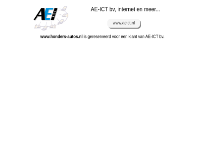 ae ae-ict bv gereserveerd ict internet klant www.aeict.nl www.honders-autos.nl