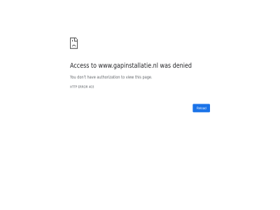 403 acces authorization denied don error hav http pag reload t this to view www.gapinstallatie.nl you