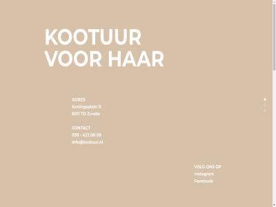 00 038 08 11 230 24 422 58 8011 97 adres contact en/of facebok ga info@kootuur.nl inhoud instagram kleurafsprak klik knip koningsplein kootur mak onlin onz oud salon salon@kootuur.nl shopp tb td vismarkt volg webshop zwoll