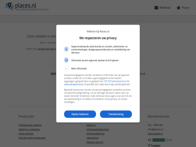 00 024 1 133 1761 264.589 29 299 3555 4 5 64 aangemeld actie advertentie advertentiepartner advertenties adverter alles-in antwoordservic app apparaatgegeven apparat basis bedrijf bedrijv beher belang bent bepaald beschik bezwar consument contact content contentmet cookie cookie-instell cookies dienst doelgroepenonderzoek domeinnam e e-mailadres eigenar en/of gebruikt gedeeld geopend gepersonaliseerd gerechtvaardigd ging gratis hieronder hierteg id info@places.nl informatie instell klant klantenservic kunt leverancier link maand mailadres mak mogelijk nem onderan ontdek ontwikkel onz open opgeslag opslan opties pagina per persoonsgegeven places places.nl privacy product professionel registrer respecter s sit sites specifiek tcf tcf-leverancier toestemm trek uniek verbind verwerk verwerkt via we webmail websit websites welkom werv wij www.places.nl zakelijk zichtbaarheidscheck zoek