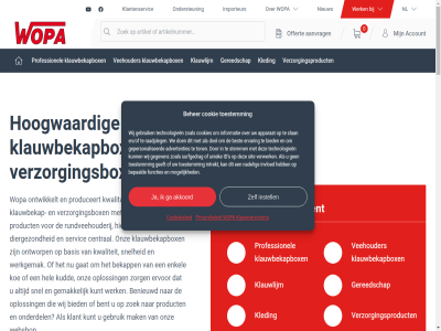 +31 0 10 15 2 24 37 40 544 7135 aanvrag account advertenties akkoord algemen apparat assortiment basis behandel behandelbox beher bekapbox bekapp bekapper bekijk bel benieuwd bent bepaald best bested bezoekadres bied bijbehor central contact cookie cookiebeleid cookies diergezond doel e e-mail een en/of enkel ervar ervor functies ga gat gebruik geeft gegeven gemak gepersonaliseerd gereedschap goed harreveld hel hierbij hoogwaard hulshofstrat id importeur info@wopa.com informatie instell intrekt invloed jar juist jv kiez klant klantenservic klauwbekap klauwbekapbox klauwbekapp klauwlijm klauwverzorg kleding koe kud kunt kwalitatief kwalitatiev kwaliteit kwaliteitsproduct lucas mail mak mogelijk nadel nem nieuw nl offert onderdel ondersteun ontwikkelt ontworp onz oploss plezier privacybeleid produceert product professionel raadpleg rector ruim rundveehouderij s servic sit slan snel snelheid stages stan stemm surfgedrag t team technologieen tijd toestemm ton uniek vacatures veehouder verwerk verzorgingsbox verzorgingsproduct voorwaard vrag waarom we webshop werk werkgemak wij wopa zoal zoek zorg zorgt