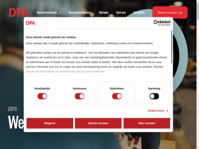 achternam advertenties akkoord all allen ambitie analytic bedrijfsnam beeld begeleid behulp bekijk bied bijhoud bijvoorbeeld binn breng browser buit combiner communicatie consent contact cookie cookie-instell cookiebanner cookies cookieverklar daadkracht daarnaast dag detail dienst dienstverband digitaliser direct doet dpa dpa.nl draait druk dur duurzam e e-mailadres een effect expertis expertises functies functioner ga gebruik gegeven genom gepersonaliseerd gesprek gewon goed googl groei hiermee hieronder impact informatie inhoud inhur instell interim interim-professional internetgedrag intrek jou jouw juist kennis kennismak keuzes kun kwetsbar lang lat les lever link linksonder maakt maatschapp mailadres mak market marketingdoeleind medewerker media mee mens mogelijk nem niet-noodzak noodzak ontdek ontwikkelkans onz opdracht opdrachtgever opdracht­gever organisaties partner pass past periodes person plaats plan precies privacy privacyverklar proces professional resultat ruimt rust sam schakel scherp selectie selection slan snel social sparr statistiek statistisch telefon tijdelijk toestan toestemm ton toonaangev trigger uitdag vacatures vakgebied vanaf vast veelgesteld verander verbeter verder verhal verloopt verplicht verschil versterk verstur verwerk verzamel verzoek via volg volop voordel voorkeur voorkeurscookies voornam vooruitgang vooruithelp vrag war we websit weiger werk werkgever wetgev wij wijzig will zeker zie zoek zorg