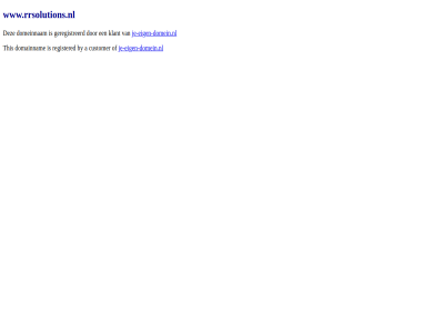 a by customer domainnam domeinnam geregistreerd je-eigen-domein.nl klant registered this www.rrsolutions.nl