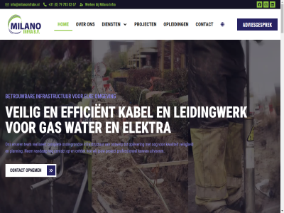 +31 0 02 67 785 79 adviesgesprek b.v betrouw complet contact dienst efficient elektra elk ervar gas hom info@milanoinfrabv.nl infra infrastructur jouw kabel kwaliteit leidingwerk milano nem omgev ondergrond ontdek ontwerp oog opleid oplever opnem planning professionel project realiseert specialist team uitvoer vandag veilig water werk werkzam wij