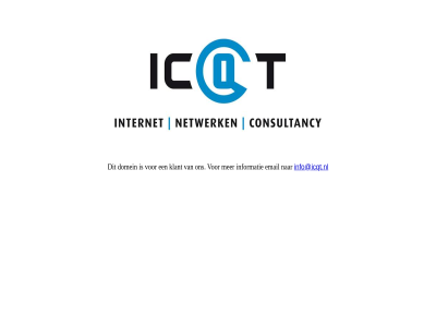 consultancy domein email helpdesk icqt info@icqt.nl informatie klant
