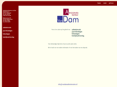 -25135248 -310825 -325070 -601543 0181 0187 06 17 301 3222 3247 administratie administratiekantor adres afsprak akkerlev bedrijfsadviser bel belast bent dam deskund dirksland fax gc gebied gsm hellevoetsluis hom hulp info@vandamadministraties.nl informatie jaarreken juist ke mail mak nader privacy rijksstraatweg rout tel zak