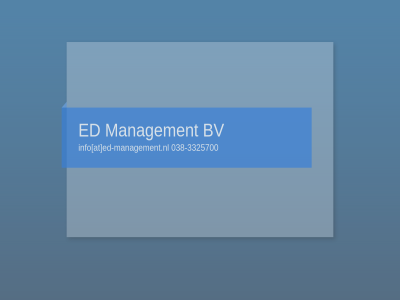 -3325700 038 2 at bv ed ed-management.nl info management