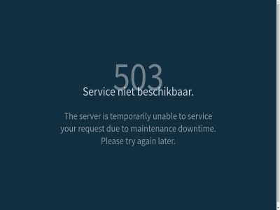 503 again beschik downtim due later maintenanc pleas request server servic temporarily the to try unabl unavailabl your
