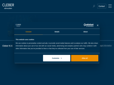 +31 0 1 1017 20 305 450 8888 about ads advertis advocat all allow also amsterdam analys analytic and arbitration ca cleber collected combin consent contact content cookies corporat customiz detail features from herengracht information it law legal litigation may media n.v netherland next or other our partner personalis provid provided rout services shar sit social someon specialized that the their them they this to traffic understand use uses ve we websit who with world you your
