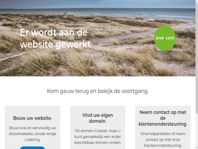 aangedrev ander bekijk beschik bezet bouw by coder contact domein droomwebsit eenvoud eig enig gauw gemak gewerkt helpartikel hosted klantenondersteun kom kunt les mad nem one.com onz simpl snel terug vind voortgang webhost websit