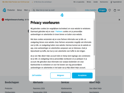 0.00 10 14.99 200 2026 2x 7 aanbevel aanbied aankop aanpass accepter account advertentie advertenties ah albert allen allerhand analys analyse-doeleind app assortiment bent bestell bezorg bijvoorbeeld binn bio bonus boodschapp box buit combiner cookiebeleid cookies daarnaast deal doeleind extra ga gebruik gef gegeven geplaatst geschiedenis gr hebt heijn hiermee hierop hoofdinhoud informatie ingelogd inlogg instell interesses intrek jar kader keuz kies klantenservic klantinzicht klik klikt koffie korting krijg kun les lever melk menu mogelijk nog noodzak oep onlin onz paasmenu paasrecept pagina partner per person persoonlijker premium prijsfavoriet privacy privacybeleid product recept rep services snel spaaracties spar techniek terra terug toegank toestemm ton veiligheidswaarschuw verbeter vergelijk verwerk verzamel via voorkeur wanner we websit weiger wij wijzig win winkel winkelservices zakelijk zien zoek zoekgedrag