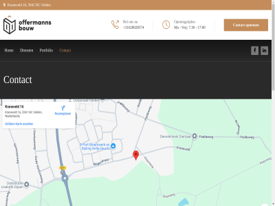 +31628028574 +41 -17 00 16 17 2020 30 59 5941 7 7.30 afsprak bel bericht berichtj bouw contact copyright dienst drink e e-mail hom info@offermannsbouw.nl informatie koffie kopj kraneveld ma mail mogelijk nc nem offermann offert onz openingstijd opnem portfolio project sam snel spam stur tel teruggebeld veld vrij vrijblijv we websit wilt zodat