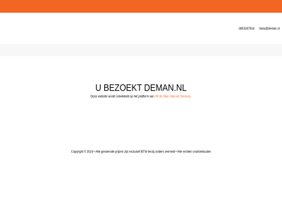 0653267918 bezoekt deman.nl hans@deman.nl internet jm man ontwikkeld platform services websit