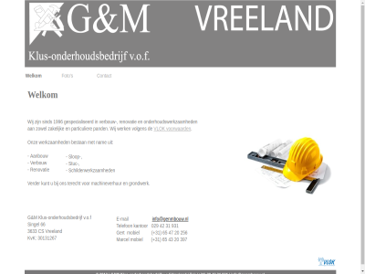 +31 029 1996 20 256 30131267 31 3633 397 42 43 47 65 66 931 aanbouw bestan contact cs e e-mail foto g gert gespecialiseerd grondwerk info@genmbouw.nl kantor klus klus-onderhoudsbedrijf kunt kvk m machineverhur mail marcel mobiel nam onderhoudsbedrijf onderhoudswerkzam onz pand particulier renovatie s schilderwerkzam sind singel slop stuc telefon terecht v.o.f verbouw verder vlok volgen voorwaard vreeland welkom werk werkzam wij zakelijk zowel