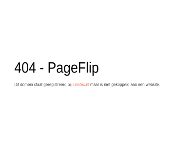404 domein gekoppeld geregistreerd lumitec.nl pageflip stat websit