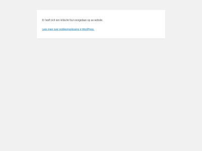 fout kritisch les probleemoploss voorgedan websit wordpres