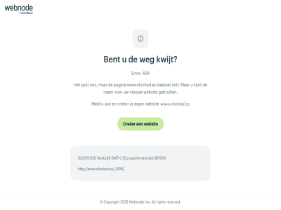 +2 14 20/07/2026 2026 40 404 49 all bent bestat copyright creeer eig error europe/amsterdam gebruik gmt inc kunt kwijt meld nam nieuw pagina pgw reserved right spijt webnod websit weg www.clocked.eu