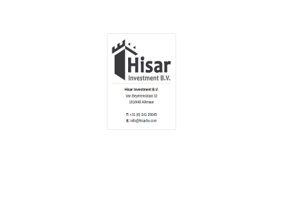 +31 1816hb 241 25045 32 6 alkmar b.v beyerenstrat e hisar info@hisarbv.com investment t